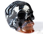 3 9  Black Zebra Agate Hand Carved Crystal Skull  Super Realistic  Healing