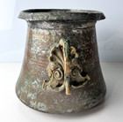 Antique Ottoman Turkish Armenian Hand-hammered And Tinned Copper Cauldron Gugum