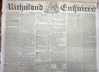 1836 Richmond Virginia Newspaper W Runaway Slave Reward Ad Fm Huntsville Alabama