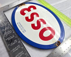 Esso 12  Vintage Genuine Flat Gas Pump Plate Service Station Porcelain Sign