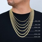 14k Yellow Gold 3mm-12 5mm Miami Cuban Link Chain Necklace Mens Women 16 - 30 