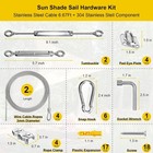 Hyasia Shade Sail Hardware Kit  304 Stainless Steel  Rustproof  56pcs