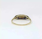 Art Deco Vintage Style Lab-created Diamond Sapphire 14k Gold Fn Engagement Ring