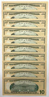 New  Series 2017a  10 Uncirculated Ten Dollar Bills  Sequential Notes  Lot Of 10