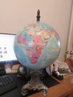 Antique French Globe World Nation Du Monde 38  In Tall X 12  In Wide Brassfoot  