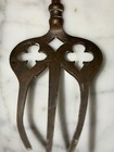 Antique Brass English Fireplace Halloween Black Cat Fork 