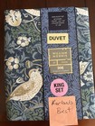 William Morris England King Cotton Percale Duvet Set Strawberry Thief