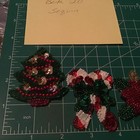 Lot Of 4 Vintage Christmas Craft Sequin Sew On Patch Appliqu  s  2 5