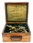 8  Marine Nautical Collectible W Wooden Box Vintage Heavy German Working Sextant