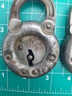 Lot Of 2 Edwards 6 Lever Lock Locking Hardware Old Padlock  No Keys  Antique Usa