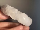 56 1mm Natural Mongolian Jade Bracelet  Osmanthus Sheteicui  Handcarved Bunny