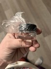 Lot Of Small Clear Plastic Reusable Cosmetic Sample Jars With Black Lids