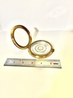 Vintage Gold Tone Metal And Enamel Art Deco Compact - 110