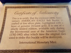 American Eagle Belt Buckle Imm Silver Plate 24ktgold 200th Anniversary   Box Coa