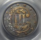 1868 Pcgs cac Pr64cam Three Cent Silver