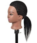 Mannequin Head With Human Hair For Hairdresser Training Braiding Styling Mani   