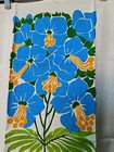 Vintage New Old Stock Cotton Kitchen Tea Towel Bright Floral Hibiscus 