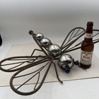 Rare Vtg Cast Iron Flower Garden Dragonfly Grass Lawn Water Sprinkler Tool Y1