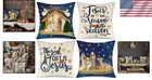 18x18 Rustic Jesus Throw Pillow Covers - Set Of 4 For Cozy Christmas Decor
