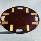 The Bombay Company Vintage Butler Tray Table Brass Hardware Great Condition