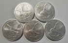 Five  5  2025 American Eagles 1oz Bullion Coins