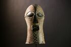 African Songye Mask Hand Carved Wooden Wall Art Unique Tribal Home Decor-g4346