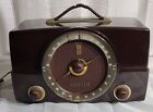 Vintage 1950s Mid Century Zenith Am fm H725 Bakelite Tube Radio Tested Works