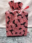 Christmas Starlight Mint On Black Cotton Fabric Handmade Square Tissue Box Cover