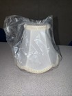 New Ivory Braided Scallop Edge Linen Lined Mini Clip On Lamp Shades 4 75   