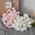 27heads Pink Roses Peony Artificial Flowers Silk Bouquet For Table Vase Arrange