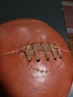 Vintage Leather Medicine Ball 12 5 Lbs Brown Exercise Weighted 12 Panel Antique