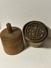 Antique Wooden Butter Mold Butter Stamp   set Of 2   hand Carved Acorn W Branch