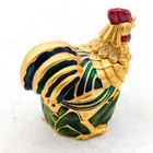 Estee Lauder 2002 Enamel Swarovski Crystal Rooster Chicken Solid Perfume Compact