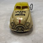 Vintage 1950 Marx Safe Driving School 305 Tin Litho Wind-up Toy Car Yellow Roof