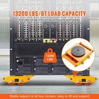 Machinery Skate Dolly Machinery Mover 13200lbs 6t Carbon Steel 4 Pu Wheels