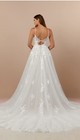 Azazie Arabelle Diamond White A-line V-neck Lace Tulle Ball Gown Dress
