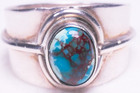 925 Sterling Silver Turquoise Cabochon Southwestern Style Ring Size 7 5 Vintage