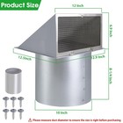 10 Inch Hooded Wall Vent With Screen And Damper  Outdoor Wall Exhaust Vent Cover