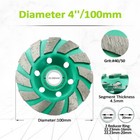 1pc 4inch Diamond Turbo Row Grinding Cup Wheel Grinding Disc For Concrete Brick