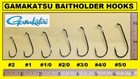 Gamakatsu  054 Baitholder Hooks- 25 Pack Free Usa Shipping  Pick Your Size 