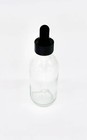 2oz Clear Boston Glass Bottle With Glass Eye Dropper- New   2pack