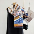 Compass Print Pure Twill Silk Large Wrap Scarf Stole Square Shawl Hijab 53 