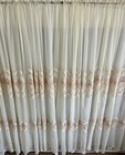 Vintage Curtain Panel Set Of 4 Sheer Embroidery Lace Cottage Romantic White Pink