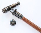 Brass Walking Cane Vintage Walking Stick Folding Spy Telescope Wooden Stick