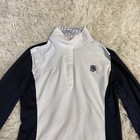 Child   s Xl Navy white Romfh Long Sleeve Horseback Riding Show Shirt
