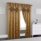 Elegant Comfort Aurora Jacquard Look Curtain Panel Set With Attached Valance    