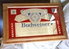 Vintage Budweiser Beers Framed Mirror Sign Bar Garage Man Cave 18x13 Bar Mirror 
