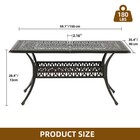 59   Cast Aluminum Outdoor Patio Dining Table For 6-8 Person With Umbrella Hole
