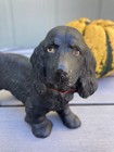 Vintage Hubley Cast Iron Cocker Spaniel Dog Art Statue Bookend Doorstop 6 5   