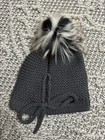 Nwt Kyi  Kyi  Real Fox Fur Pom Pom  Wool  acrylic Blend  Winter Hat  Msrp  98